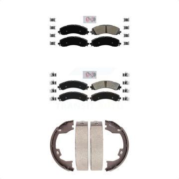 Front Rear Semi-Metallic Disc Brake Pads Kit For 2019-2021 Ram 3500 With Dual Wheels KNN-100711