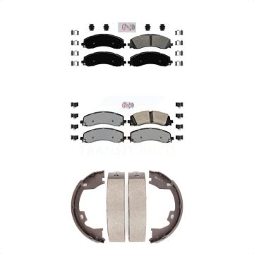 Front Rear Semi-Metallic Disc Brake Pads Kit For Ram 2500 3500 KNN-100714