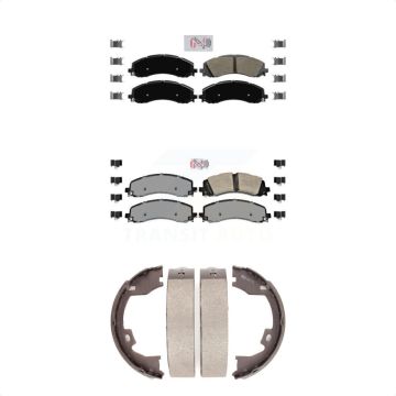 Front Rear Semi-Metallic Disc Brake Pads Kit For Ram 2500 3500 KNN-100715