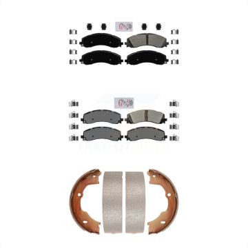 Front Rear Semi-Metallic Disc Brake Pads Kit For 2021 Ram 3500 With Single Wheels KNN-100718