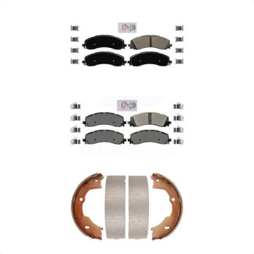 Front Rear Semi-Metallic Disc Brake Pads Kit For 2021 Ram 3500 With Single Wheels KNN-100719