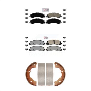Front Rear Semi-Metallic Disc Brake Pads Kit For 2021 Ram 3500 With Single Wheels KNN-100721