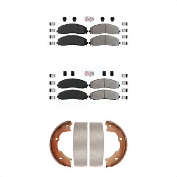 Front Rear Semi-Metallic Disc Brake Pads Kit For Ford F-450 Super Duty With 8 Lug Wheels KNN-100723