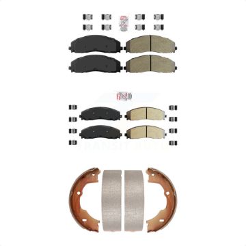 Front Rear Semi-Metallic Disc Brake Pads Kit For Ford F-450 Super Duty With 8 Lug Wheels KNN-100724