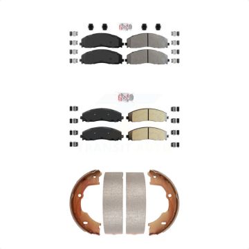 Front Rear Semi-Metallic Disc Brake Pads Kit For Ford F-450 Super Duty With 8 Lug Wheels KNN-100725