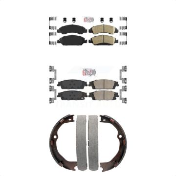 Front Rear Ceramic Disc Brake Pads Kit For GMC Chevrolet Sierra 1500 Silverado Tahoe LD KNN-100729