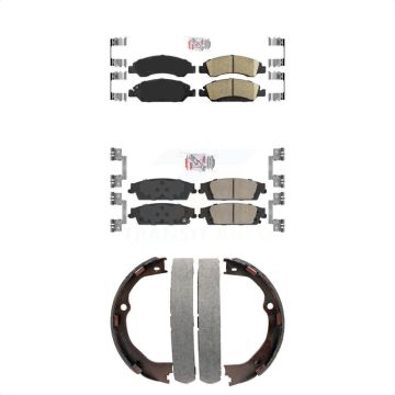 Front Rear Ceramic Disc Brake Pads Kit For GMC Chevrolet Sierra 1500 Silverado Tahoe LD KNN-100730