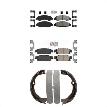 Front Semi-Metallic Rear Ceramic Disc Brake Pads Kit For GMC Chevrolet Sierra 1500 Tahoe KNN-100731