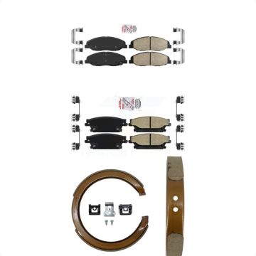 Front Ceramic Rear Semi-Metallic Disc Brake Pads Kit For Cadillac STS KNN-100765