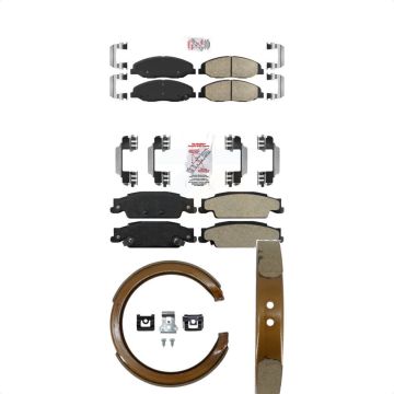 Front Ceramic Rear Semi-Metallic Disc Brake Pads Kit For Cadillac STS With Base Brakes KNN-100766