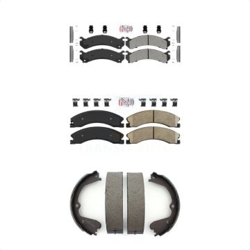 Front Semi-Metallic Rear Ceramic Disc Brake Pads Kit For Chevrolet Express 3500 GMC 4500 KNN-100770