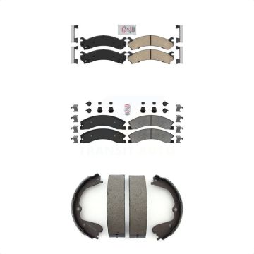 Front Ceramic Rear Semi-Metallic Disc Brake Pads Kit For Chevrolet Express 3500 GMC 4500 KNN-100775