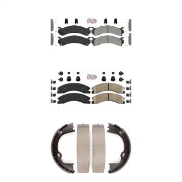 Front Semi-Metallic Rear Ceramic Disc Brake Pads Kit For GMC Savana 3500 KNN-100776