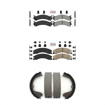 Front Semi-Metallic Rear Ceramic Disc Brake Pads Kit For Chevrolet Express 3500 GMC 4500 KNN-100778