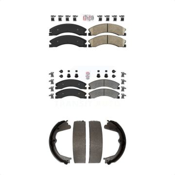 Front Ceramic Rear Semi-Metallic Disc Brake Pads Kit For Chevrolet GMC Silverado 2500 HD KNN-100783