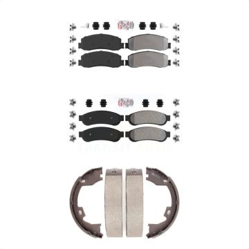 Front Rear Semi-Metallic Disc Brake Pads Kit For Ford F-350 Super Duty F-250 KNN-100816