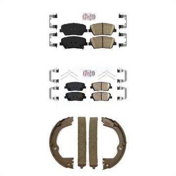 Front Rear Ceramic Disc Brake Pads Kit For 14-15 Kia Sorento With Red Painted Calipers KNN-100833