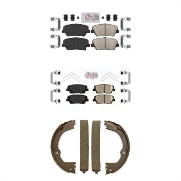 Front Rear Ceramic Disc Brake Pads Kit For 14-15 Kia Sorento With Red Painted Calipers KNN-100834