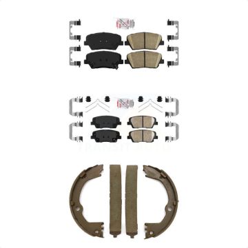 Front Rear Ceramic Disc Brake Pads Kit For 14-15 Kia Sorento With Red Painted Calipers KNN-100835