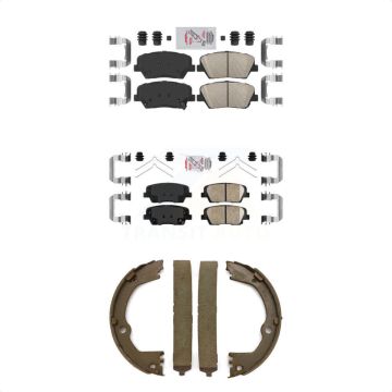 Front Rear Ceramic Disc Brake Pads Kit For 14-15 Kia Sorento With Red Painted Calipers KNN-100836