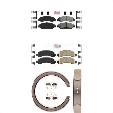 Front Semi-Metallic Rear Ceramic Disc Brake Pads Kit For Chevrolet Express 1500 GMC KNN-100857