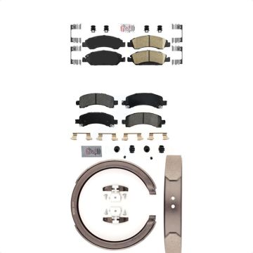 Front Ceramic Rear Semi-Metallic Disc Brake Pads Kit For Chevrolet Express 1500 GMC KNN-100858