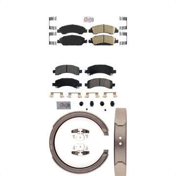 Front Ceramic Rear Semi-Metallic Disc Brake Pads Kit For Chevrolet Express 1500 GMC KNN-100859