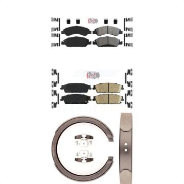 Front Semi-Metallic Rear Ceramic Disc Brake Pads Kit For Chevrolet GMC Sierra 1500 Tahoe KNN-100878