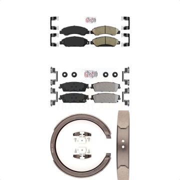 Front Ceramic Rear Semi-Metallic Disc Brake Pads Kit For Chevrolet Avalanche Cadillac GMC KNN-100880