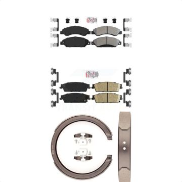 Front Semi-Metallic Rear Ceramic Disc Brake Pads Kit For Chevrolet Avalanche Cadillac GMC KNN-100881