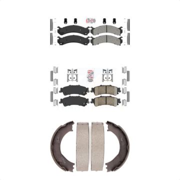 Front Semi-Metallic Rear Ceramic Disc Brake Pads Kit For 2001 GMC Sierra 3500 KNN-100921