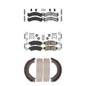 Front Semi-Metallic Rear Ceramic Disc Brake Pads Kit For 2001 GMC Sierra 3500 KNN-100923