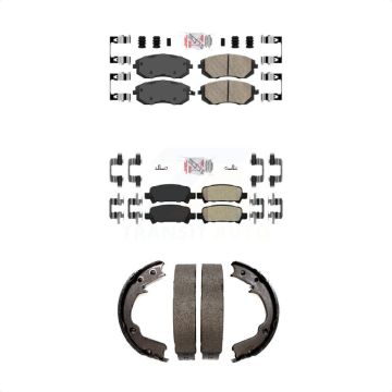 Front Ceramic Rear Semi-Metallic Disc Brake Pads Kit For Subaru Impreza Forester KNN-100970