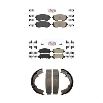 Front Ceramic Rear Semi-Metallic Disc Brake Pads Kit For Subaru Impreza Forester KNN-100971
