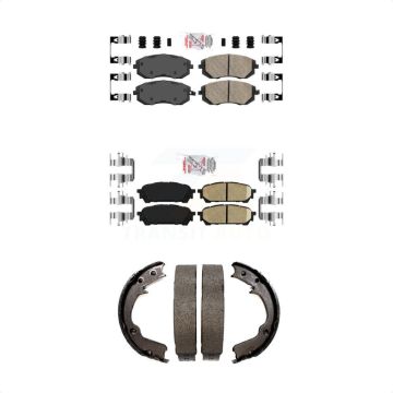 Front Rear Ceramic Disc Brake Pads Kit For Subaru Impreza Forester Saab 9-2X KNN-101006
