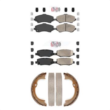 Front Rear Ceramic Disc Brake Pads Kit For Jeep Wrangler Liberty JK Dodge Nitro KNN-101018