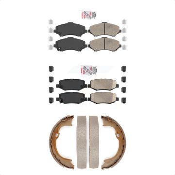 Front Rear Ceramic Disc Brake Pads Kit For Jeep Wrangler Liberty JK Dodge Nitro KNN-101019