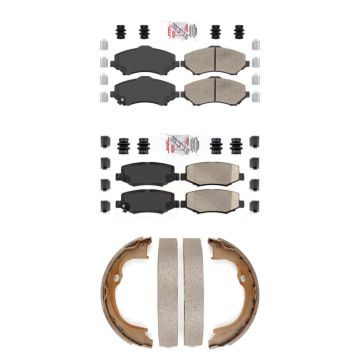 Front Rear Ceramic Disc Brake Pads Kit For Jeep Wrangler Liberty JK Dodge Nitro KNN-101020