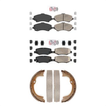 Front Rear Ceramic Disc Brake Pads Kit For Jeep Wrangler Liberty JK Dodge Nitro KNN-101021