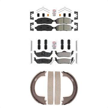 Front Rear Semi-Metallic Disc Brake Pads Kit For Ford F-150 Lincoln Mark LT KNN-101032