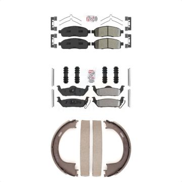 Front Rear Semi-Metallic Disc Brake Pads Kit For Ford F-150 Lincoln Mark LT KNN-101033