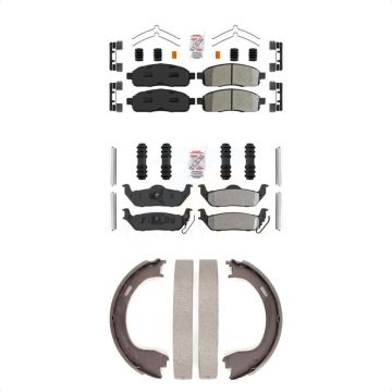 Front Rear Semi-Metallic Disc Brake Pads Kit For 2009 Ford F-150 KNN-101036