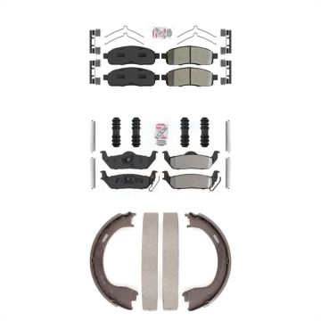 Front Rear Semi-Metallic Disc Brake Pads Kit For 2009 Ford F-150 KNN-101037