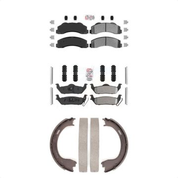 Front Rear Semi-Metallic Disc Brake Pads Kit For 2010-2011 Ford F-150 KNN-101040
