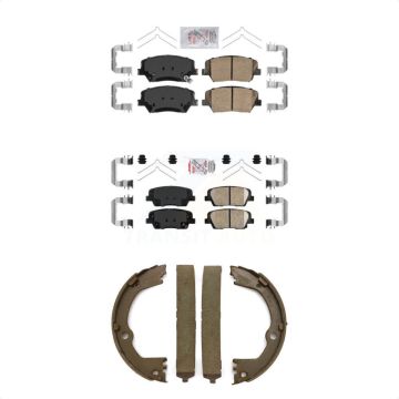 Front Rear Ceramic Disc Brake Pads Kit For 2017-2018 Hyundai Santa Fe Sport KNN-101059