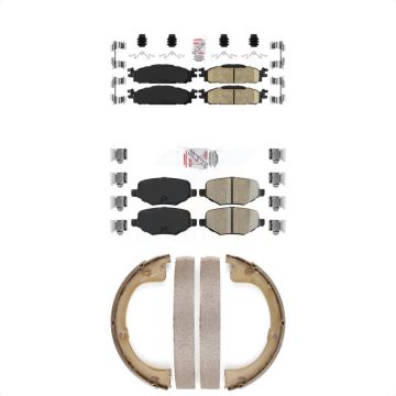 Front Rear Ceramic Disc Brake Pads Kit For 2010-2012 Lincoln MKT KNN-101104