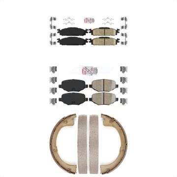 Front Rear Ceramic Disc Brake Pads Kit For 2010-2012 Lincoln MKT KNN-101105