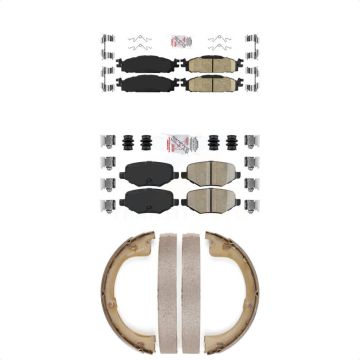Front Rear Ceramic Disc Brake Pads Kit For 2010-2012 Lincoln MKT KNN-101107
