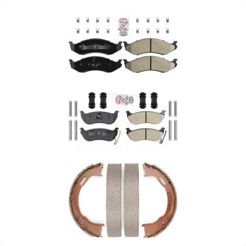 Front Rear Semi-Metallic Disc Brake Pads Kit For Jeep Wrangler TJ KNN-101112