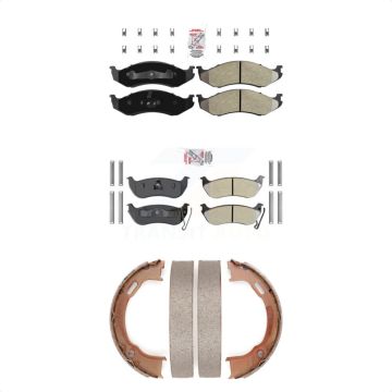 Front Rear Semi-Metallic Disc Brake Pads Kit For Jeep Wrangler TJ KNN-101113